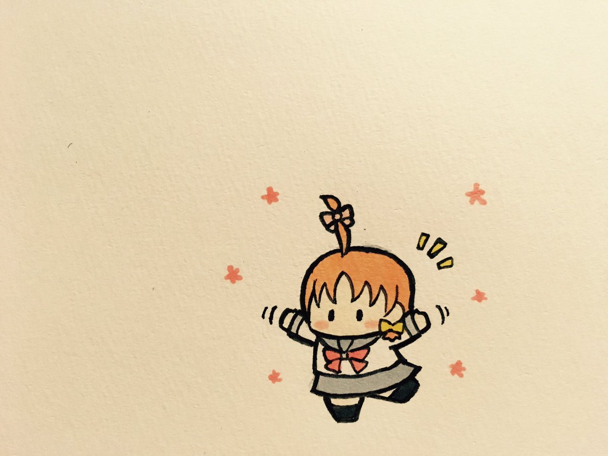 takami chika 1girl ahoge school uniform solo chibi orange hair bow  illustration images