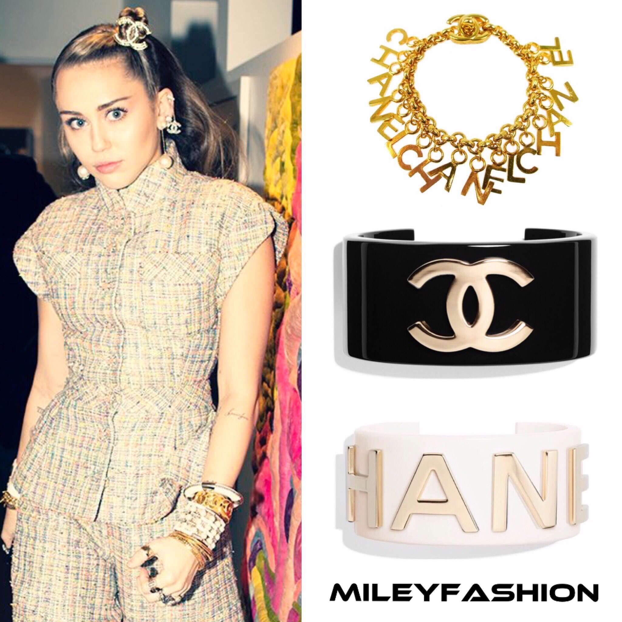 Miley Cyrus Fashion on X: Living for @MileyCyrus' vintage Chanel necklaces  ✨  / X