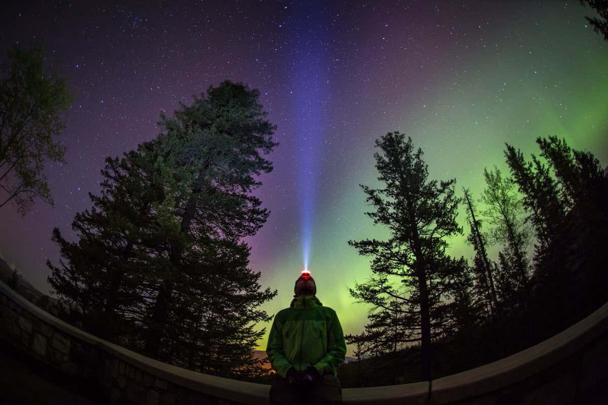 ParksCanadaMB's tweet photo. Northern Lights can happen at any time of day, any time of year, but we can only see them easily when it is dark. #AuroraWeek https://t.co/T9bNeGFTsa