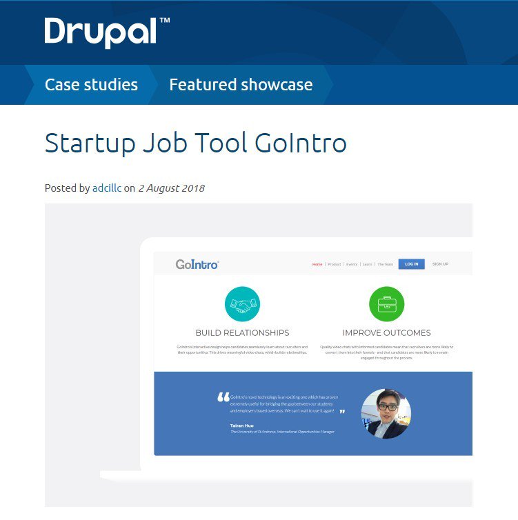 ADCISolutions's tweet image. Hey! We have nice little news, guys! Our “Startup Job Tool GoIntro” case study got to the Featured showcases selection on drupal.org. Find more details here:

adcisolutions.com/work/gointro?u… 

#ADCISolutions #Drupal #webdevelopment