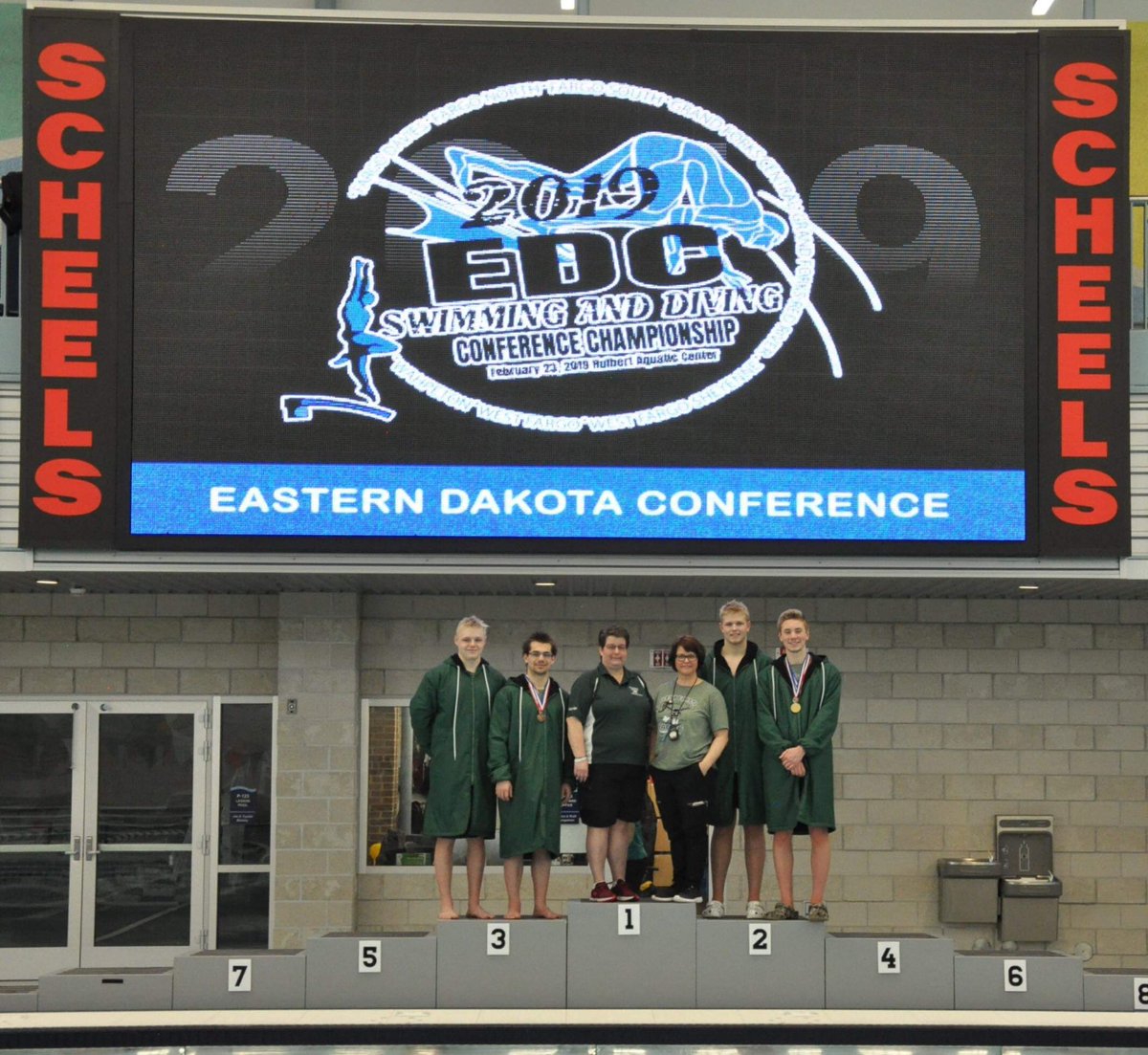 Congratulations to our Boys Swim &amp; Dive team on taking 2nd place at the EDC Tournament this weekend! Another big congrats to coaches Lisa Montplaisir &amp; Barb Fischer on being named EDC Coaches of the Year! Fantastic job to all!! #wfpackerpride