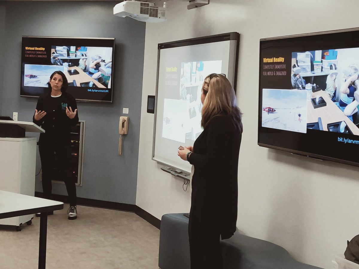 ldtwang's tweet photo. Thanks to Laura Spencer, Paula and Pamela for the morning kick-off,  on #Dthinking and #VR/#ar/MR. #sdsuLDT #symposium https://t.co/w2pGFtQmnb