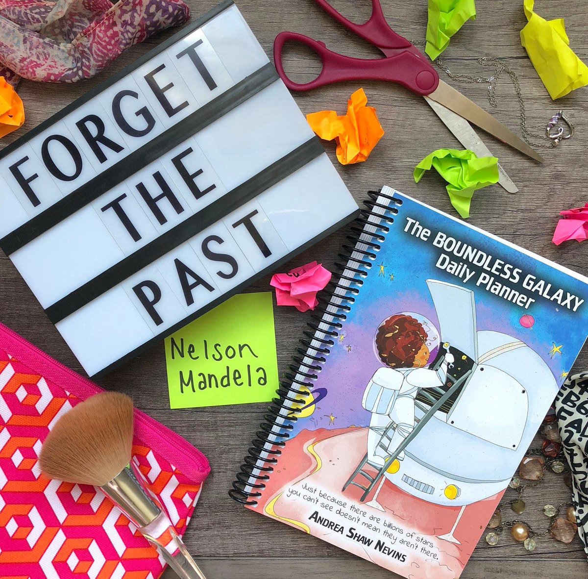 AndreaSNevins's tweet photo. Make your future bright with The Boundless Galaxy Daily Planner! Order it on #AmazonPrime today: https://t.co/b2stXE16O2 #BlackHistoryMonth #NelsonMandela https://t.co/F31cpcxlNp