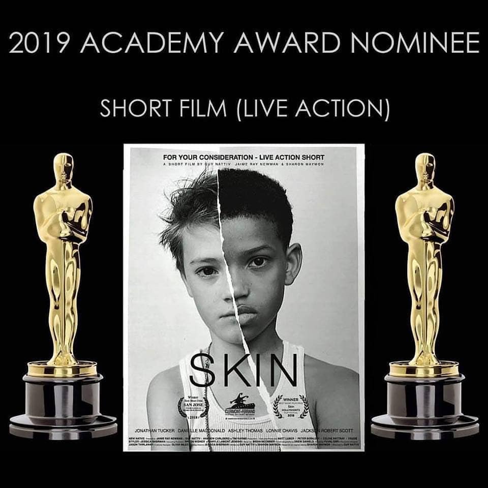 GeffenPlayhouse's tweet photo. We’ll be tuning in to the @TheAcademy #Oscars19 tonight and rooting for our Geffen alum @JaimeRayNewman, her husband Guy Nattiv and Geffen supporter and advocate Andrew Carlberg! #SkinForTheWin #liveactionshort #oscars #WeLoveOurGeffenAlums ❤️ https://t.co/2L7hvXXnM0