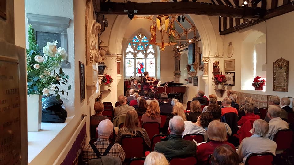 StMarysPerivale's tweet photo. A delightful Sunday afternoon concert today - with Mathilde Milwidsky (violin) and John Reid (piano) playing Beethoven's 'Spring' sonata and other works by Ravel, Debussy and Wieniawski. Very nice to welcome too a sizeable Polish audience on this glorious Spring-like day. https://t.co/cCj2MwMuoM