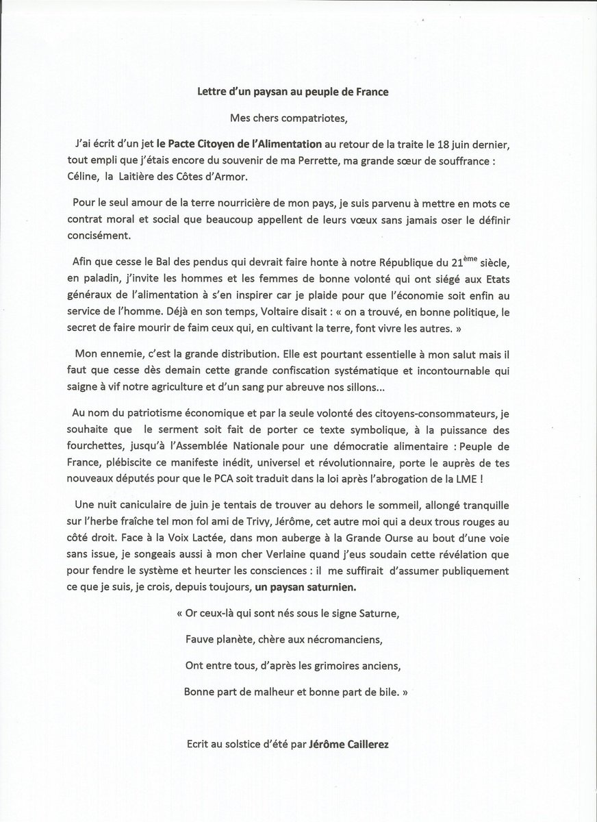paysansaturnien's tweet photo. @Max_Darquier @MaurinMarche @CPolF5 @France5tv Merci à Jean Viard pour ce vibrant plaidoyer pour le monde agricole : l'archipel paysan ne sombrera pas si nous adoptons le Pacte Citoyen de l'Alimentation ! https://t.co/Ak0o0GeSiF