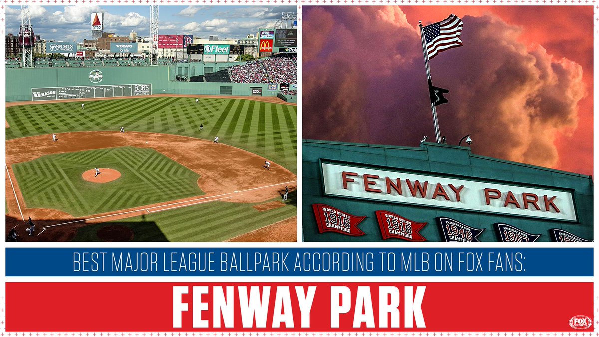MLBONFOX's tweet image. And the best MLB ballpark is...

According to the MLB on FOX fans, the best ballpark is @fenwaypark, home to the @RedSox!