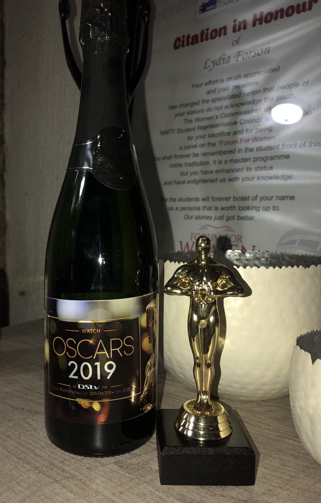lydiaforson's tweet photo. Iโve got my first โpracticeโ Oscar from @DStv_Ghana in anticipation for the Oscars later tonight.
Soon Iโll be holding the real thing. ( argue with the sun if you donโt agree).
Whoโs staying up to watch the Oscars? Iโm rooting for #Roma because I love the underdog. https://t.co/12EYTkSHur