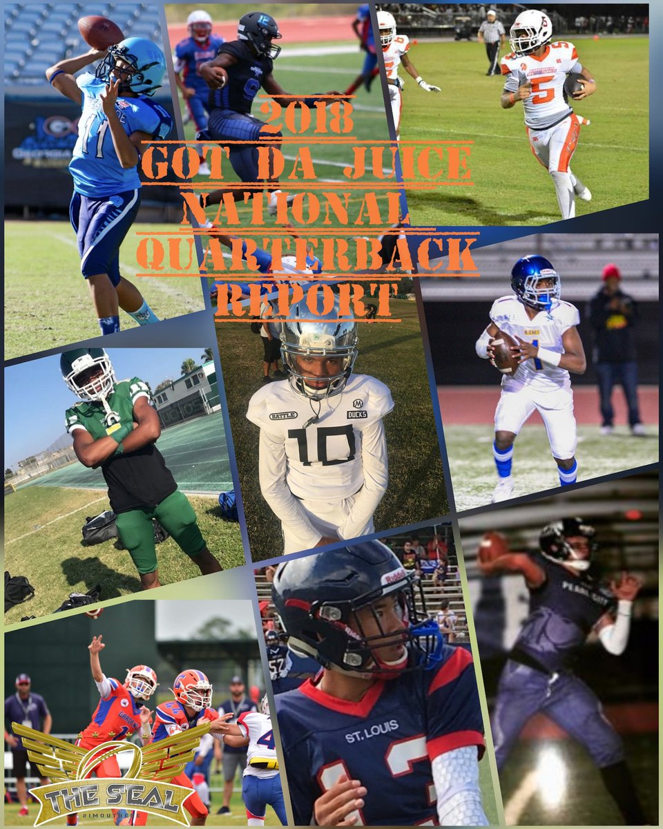 The_Seal_HHIC's tweet image. 2018 Got Da Juice National Quarterback Report drops Tuesday 2/26. Tune in to see who made the cut. X-factor Volume 3# will be up next.  The Seal 🎬📽🎞 @JerryRecruiting
@GenerationNexxt
@HarveyMartin89
#ImOutHere 
#NationalCoverage 
#The_Seal 
#EagleEye_4_Talent 
#SOA_SCOUTING