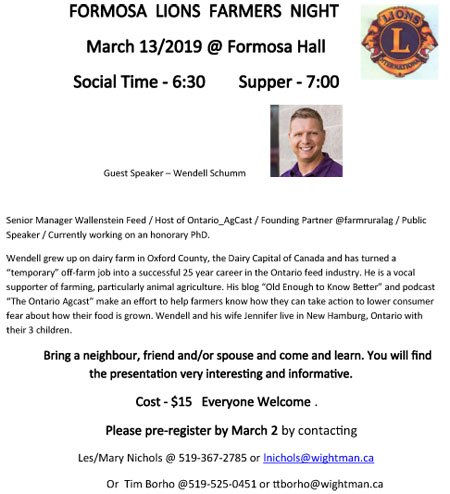 Formosa Lions Farmers Night - southbrucetourism.org/formosa-lions-… #formosa #farmers