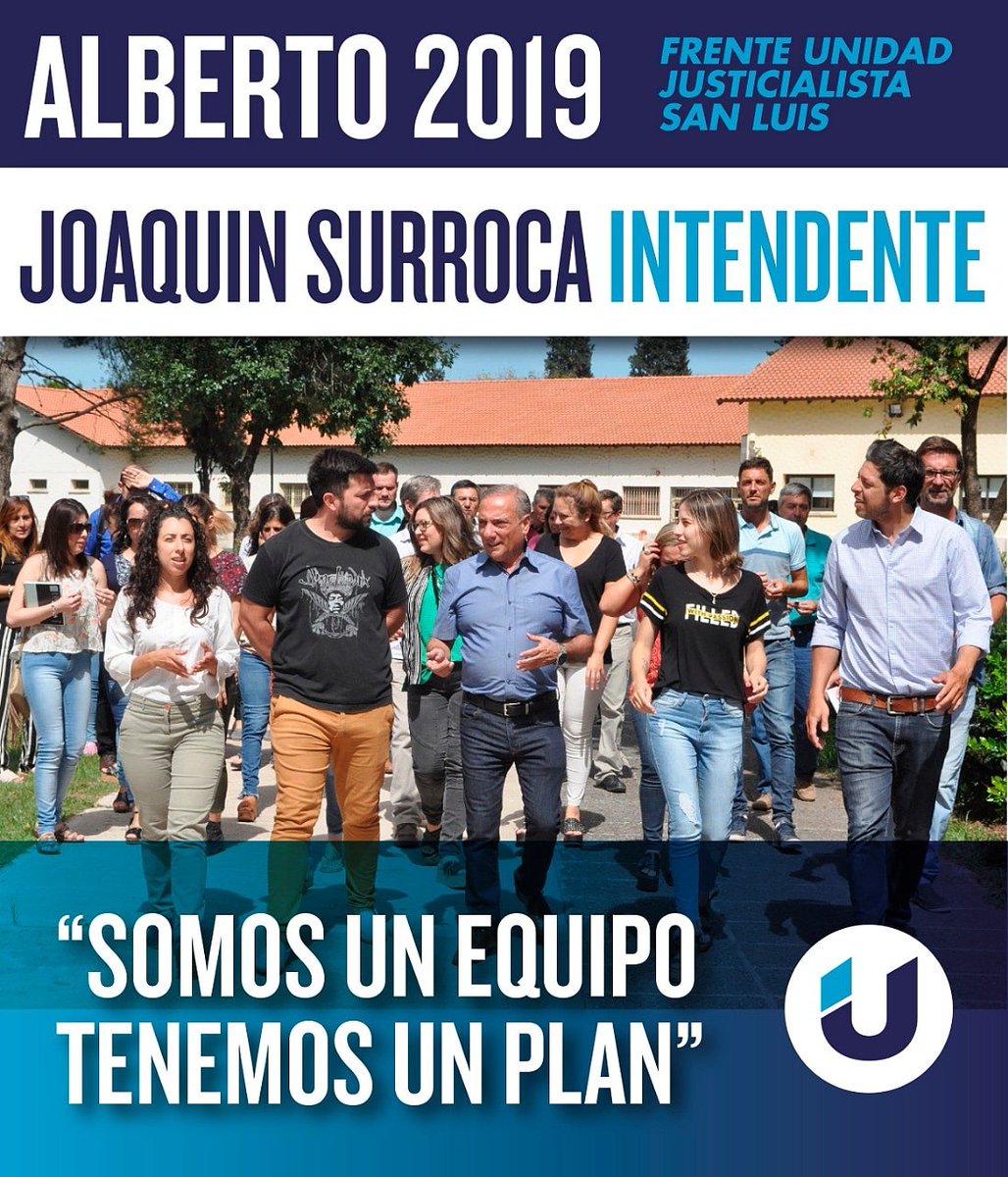 JIntendente's tweet photo. #AlbertoGobernador2019 #JoaquinSurrocaIntendente2019 #SomosUnEquipo #TenemosUnPlan https://t.co/AlfdTOXGT4