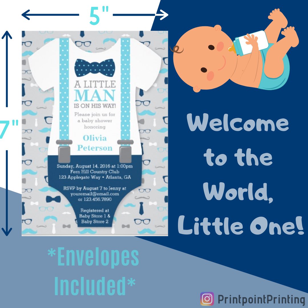 PrintpointI's tweet image. 🍼 Baby Shower Time 🍼 ⁣
⁣
‼️Promotional Prices:⁣
30 Invitations for $40⁣
60 Invitations for $60⁣
⁣
📝 Customization Options:⁣
- Additional lines text available. ⁣
- Send is YOUR OWN design ⁣
#babyshower #babyshowerinvitations