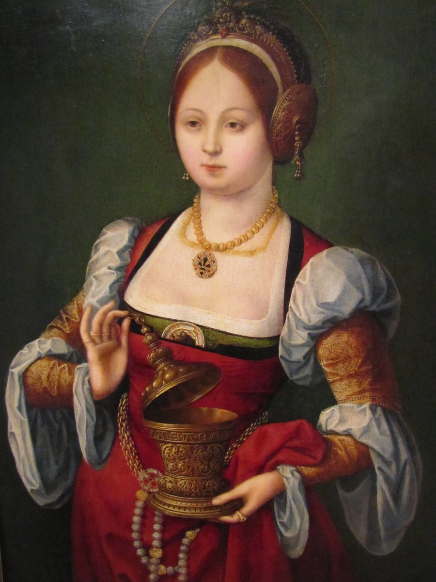 Hiroko Miyamoto マグダラのマリア 1530 1535 身に着けている宝飾や手に持っている銀の器 細密に描いています 作者不明の絵画ですが 顔の表情 細かく装飾を描いている特徴からイタリア フィレンツェ派の画家もしくはフィレンツェで絵画を学んだ