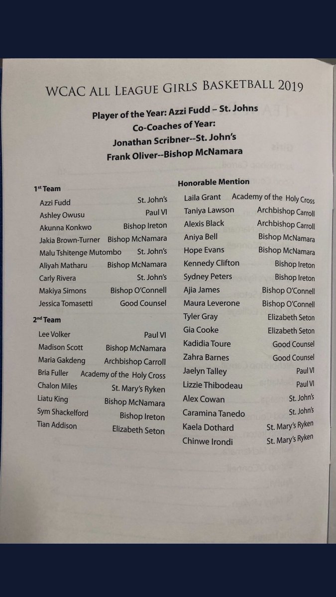 Congratulations:
Jessica (JT) on making WCAC 1st Team!   Kadidia and Zahra on making Honorable Mention!!! #FalconPride #FalconStrong
