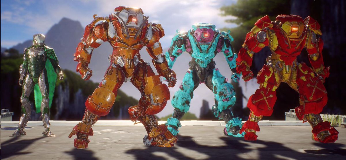 pentapod's tweet photo. Just finished an #AnthemGame mission with this random matchmaking group who clearly have impeccable taste and style - except hey, who let that Storm in? 😝 #TeamColossus #AnthemColossus https://t.co/hH5tKGtON8