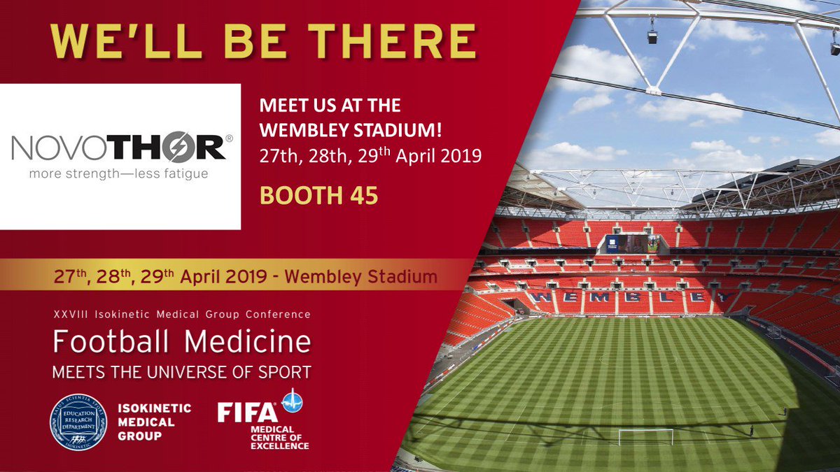 27-29 April we will be at the Football Medicine Isokinetic Conference, Wembley Stadium, London.  Come try out our <a href="/NovoTHOR/">NovoTHOR®</a> at Booth 45.

#ffmed #Photobiomodulation #PBMTherapy #THORLaser #NovoTHOR #ColdLaser #PBMHeals #LLLT #LowLevelLaserTherapy <a href="/footballmed/">Isokinetic Conference</a> <a href="/IsokineticMed/">Isokinetic</a>