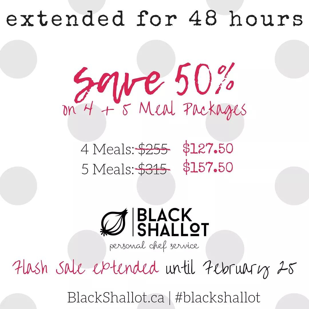 Save 50% until February 25! #ottawa #ottawaeats #ottawafood #ottawachef #chef #cheflife #cheflifestyle #personalchef #womanchef #womeninculinary #mealprep #foodie #smallbusiness #custom #wholefood #realfood #eeeeeats #support613 #myottawa #personalchefottawa #blackshallot