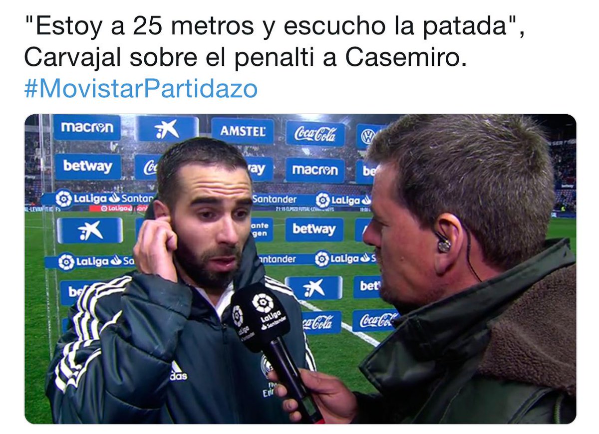 Llourinho's tweet photo. Carvajal se une al plantel de los X-Men con su superpoder de escuchar lo que nadie puede. https://t.co/lR839FPgAG