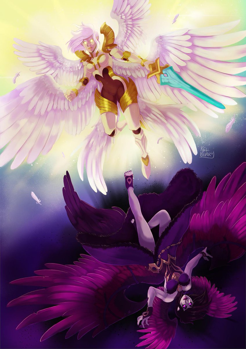 kellberryart's tweet photo. "Why do we have wings if not to fly?" 
"Why do we have feet if not to tread upon the soil?
#leagueoflegends #lol #artistsontwitter #fanart #procreate #kellberryart https://t.co/H5SXZqxlO5