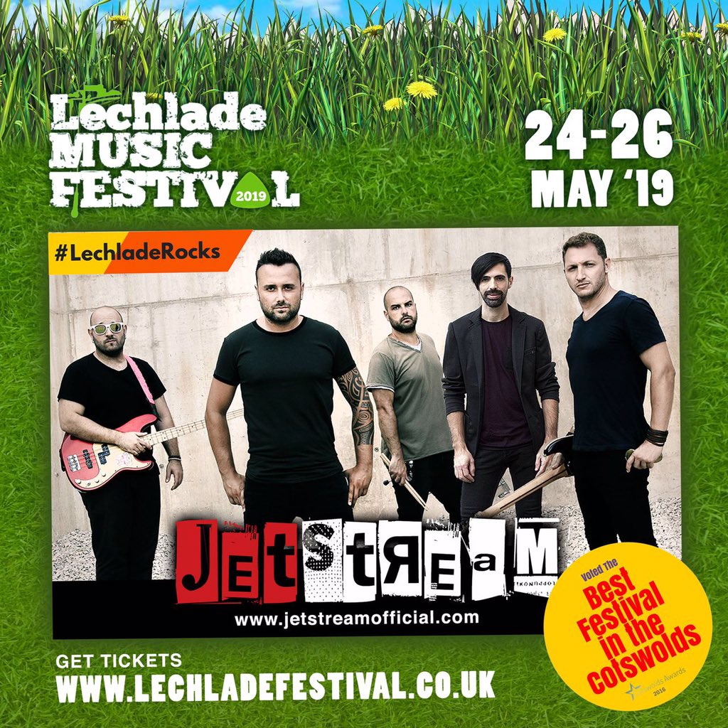 We're playing the <a href="/LechladeFest/">Lechlade Festival</a> main stage this year!! 24-26th May!! Come see us 😃😃😃#lechladerocks #lechladefestival @patientspostbag <a href="/Cotswolds_/">Cotswolds</a> #cotswolds #jetstreamofficial #goodtimes #festival