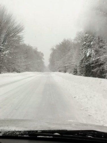 GWaldenWeather's tweet photo. Wow! Tough travel in the #Midwest, this picture from my niece in #Michigan, near #TahquamenonFalls on the snow-covered roads today. #WFTV #MIwx #UPMI https://t.co/SBCh5VAuBY