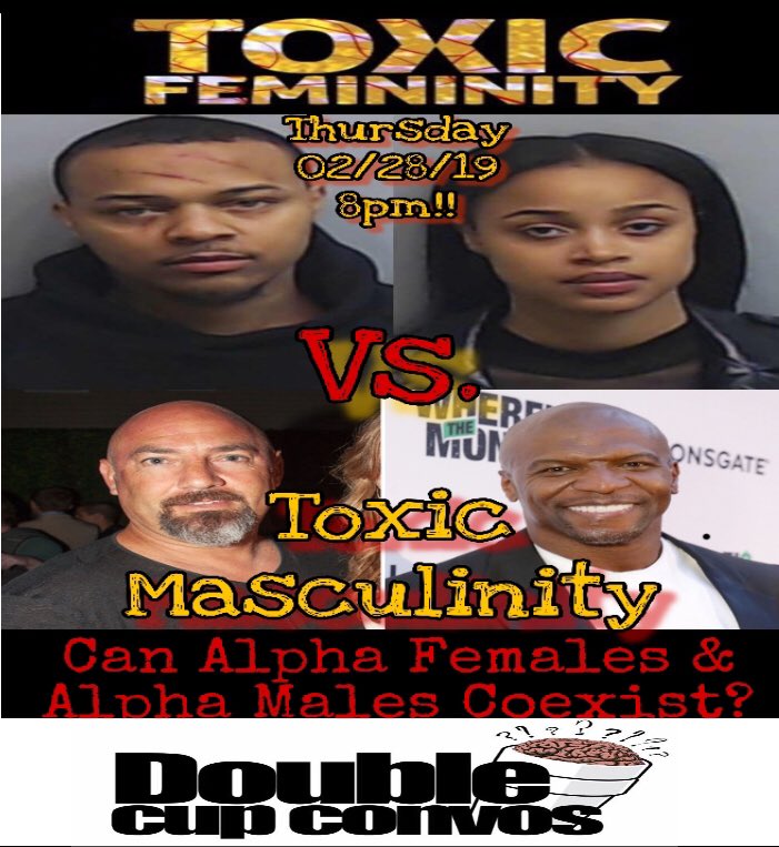 DoubleCupConvos's tweet photo. Pop Up Show Next Thursday 2/28 Bizarre: The Coffee Bar ‼️‼️ 8pm!!  🔥🔥🔥🔥#DoubleCupConvos #ToxicMasculinity #toxicfemininity #AlphaWomen #alphamale https://t.co/VWEZ561rYY