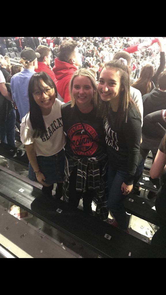 CommUC's tweet photo. Just some of our #CommStudents at  last Thursday’s game in honor of @uofcincy’s win today. #GoBearcats #BestCommDept https://t.co/U2VU6xKyHa