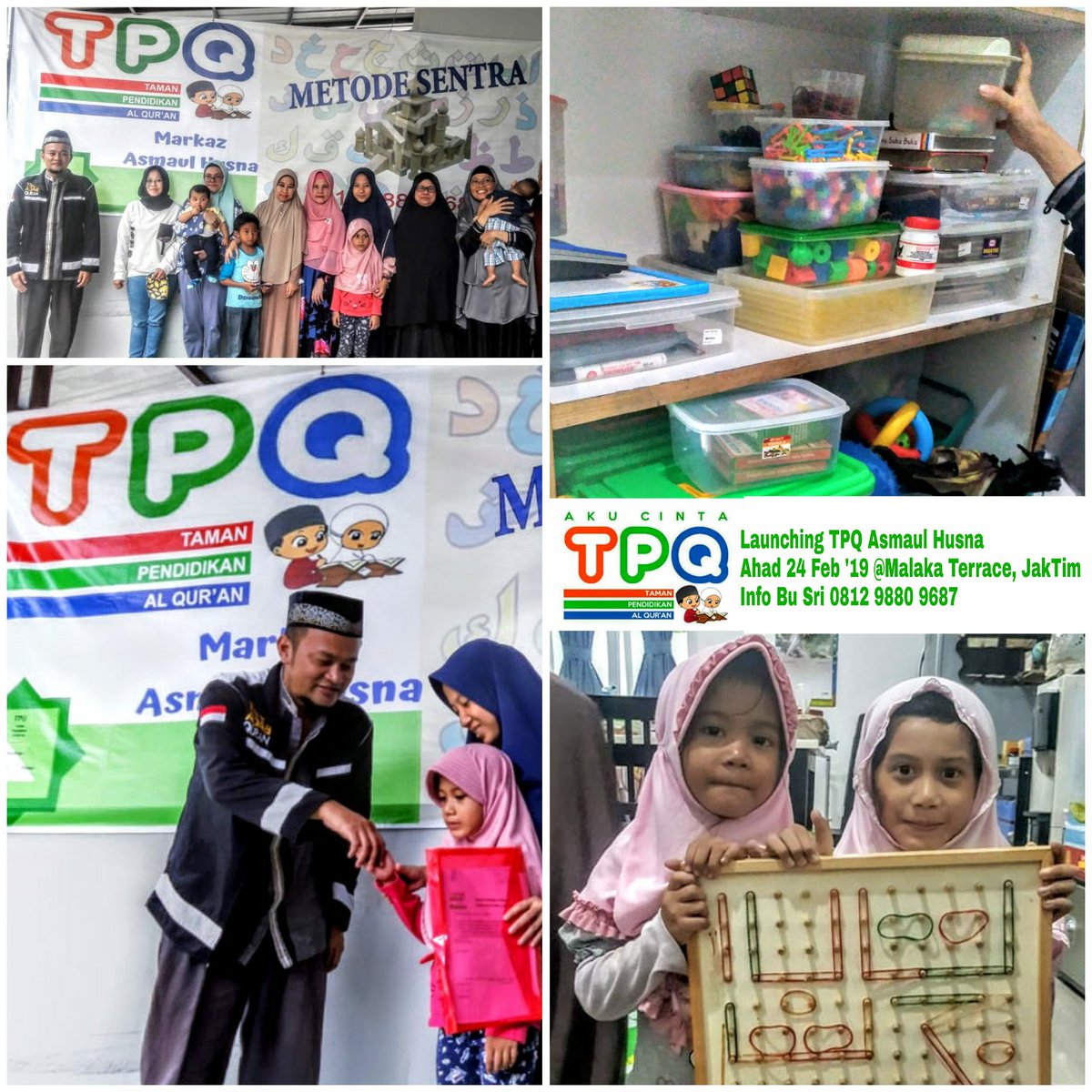 Launching TPQ Markaz Asmaul Husna Ahad 24/2 di Malaka Terrace, Ciracas Jakarta Timur. Metode MAH hasil garapan Div Silabus AKU CINTA TPQ <a href="/cintatpq/">cintatpq</a>