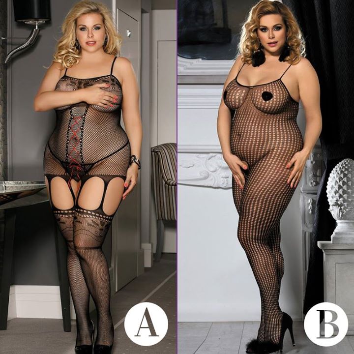 PlusSizeAppeal's tweet photo. Which one would YOU choose? A... or B? Let us know in the comments below! #plussizeappeal #plussizelingerie #bbwlingerie #plussizebodystocking #bodystocking #sexybbw #curvygirl #curvygirllingerie #PlusSizeDress https://t.co/GnefznkBS3