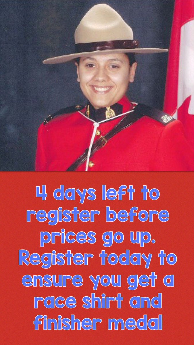Register before February 28th. The Sarah Beckett Memorial Run is a 5km Run/Walk. The money raised will be donated to the Cst Sarah Beckett Memorial Scholarship sponsored by the Capital Regional District Traffic Safety Commission. #yyj #rcmp #lodd #westshore #mountie #thinblueline