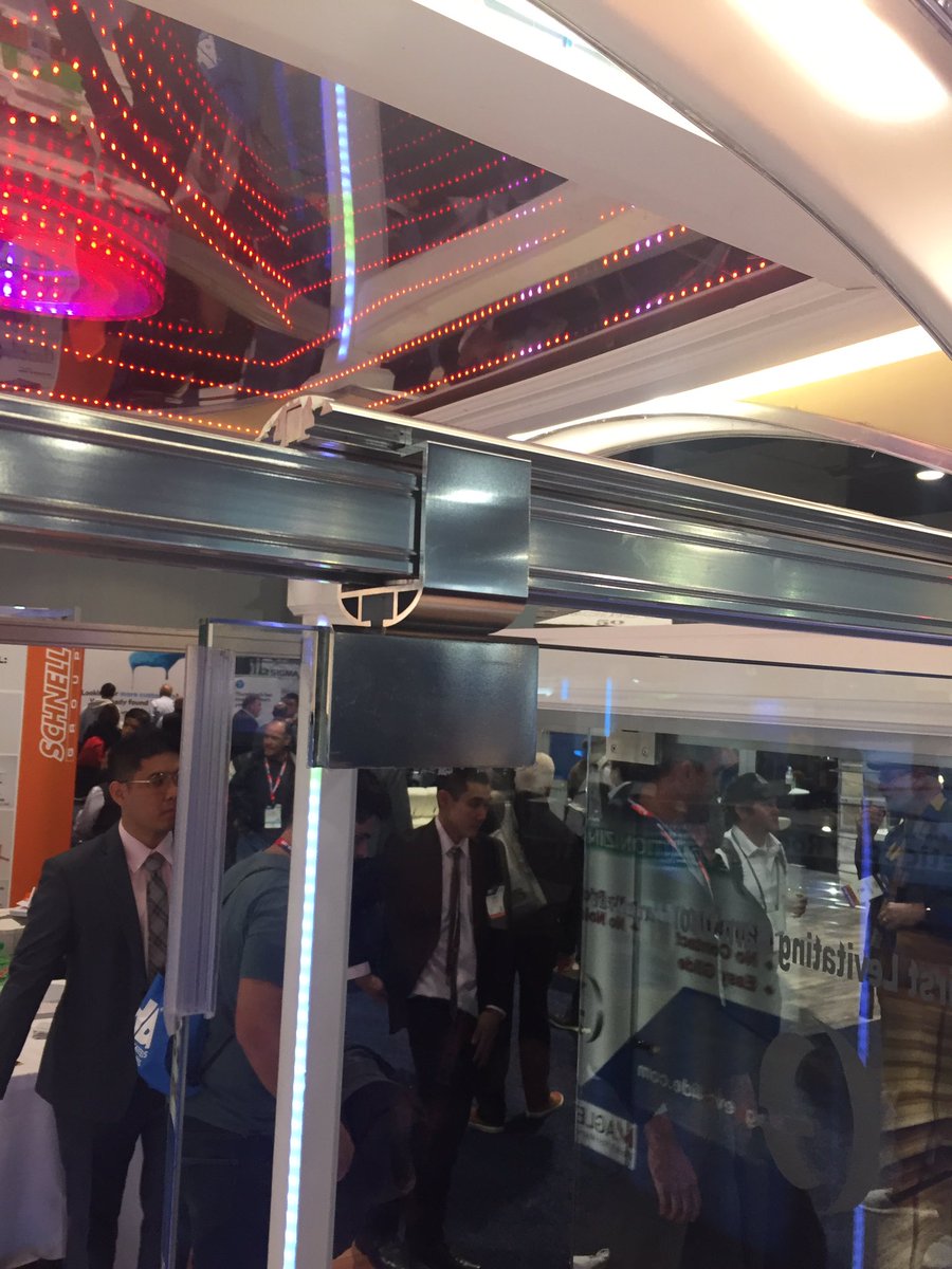 mgbeirne's tweet image. Maglev Glide sliding doors float on magnets based on levitation train technology. Made with stainless and corrosion resistant aluminum alloy #IBS2019 #KBIS2019 #probuildermag #slidingdoors