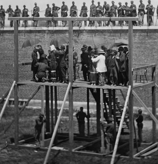 In July 1865 the conspirators in the Lincoln assassination were subjected to military trials.