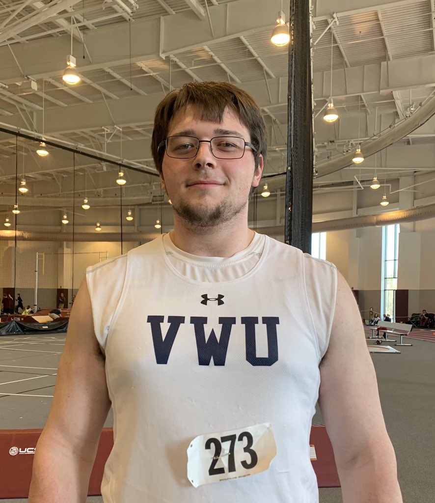 VWUXCTF's tweet image. Double gold!!! Freshman Coby Cockrell swept the throws by adding the Shot Put title with a throw of 47’11.5,” breaking the oldest school record on the books! #HereComesVWU #FiveStrong #ChampionsCompeteHere #BeVWU #WeBuildWinnersInLife