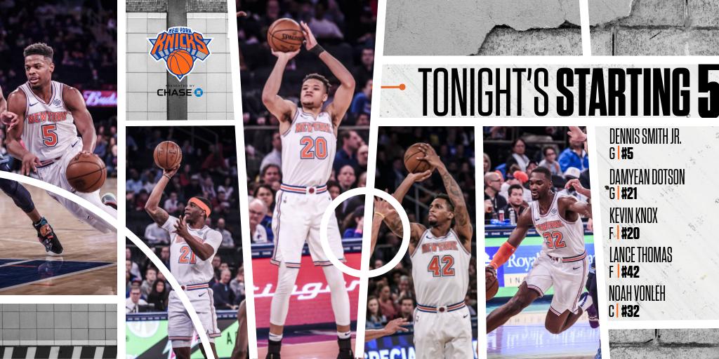 NEW YORK KNICKS on Twitter "Tonight's starters ⤵…