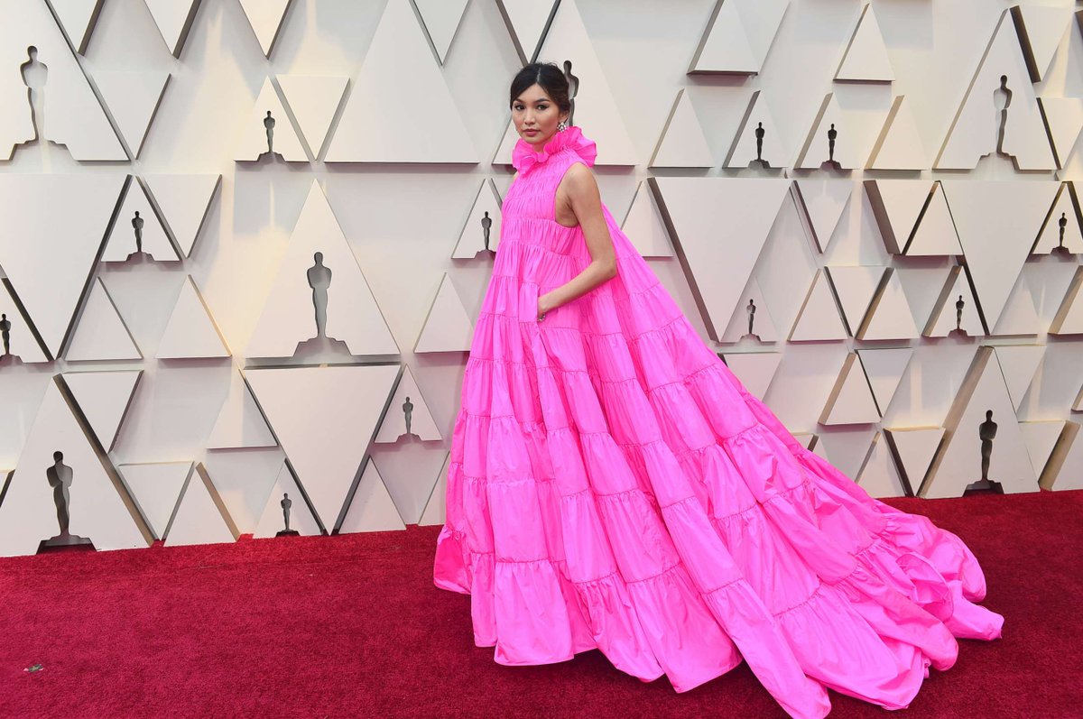 GMA's tweet photo. Debating never wearing magenta again because we'll never compare to @gemma_chan 🤷‍♀️ https://t.co/VwSMSFHPWz #Oscars https://t.co/yFSKA69XcH