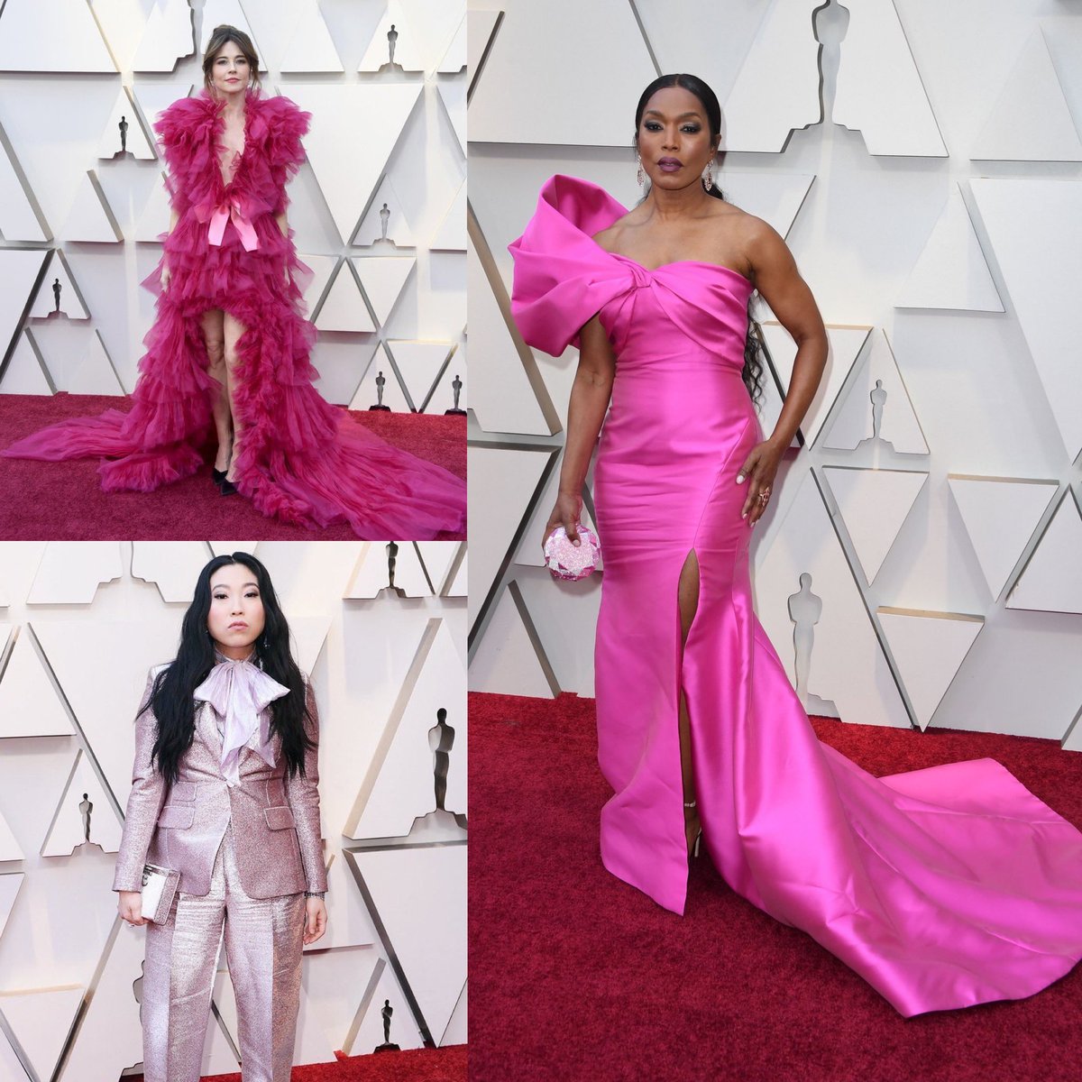 More pink! 💕 Loving all of the color tonight. Also, <a href="/ImAngelaBassett/">cookie</a> 🔥🔥🔥 #Oscars