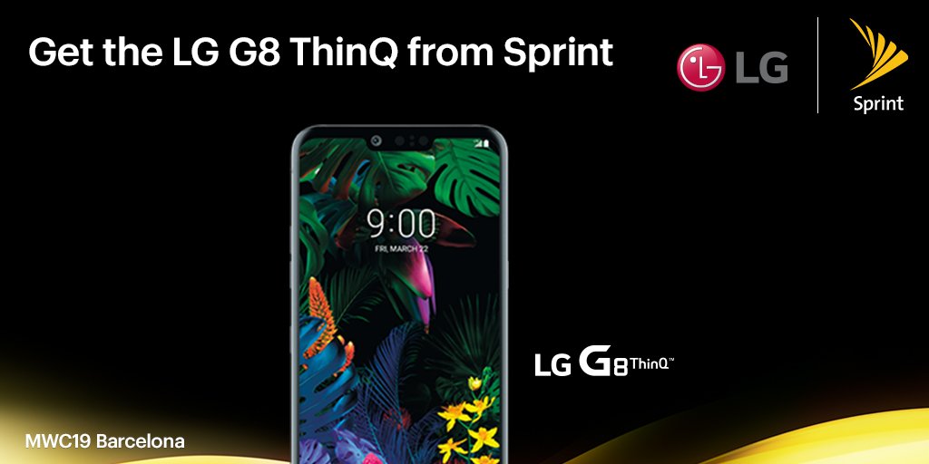 T-Mobile Newsroom (@tmobilenews) on Twitter photo ICYMI: @Sprint has also confirmed plans to bring <a href="/LGUSAMobile/">LG USA Mobile</a> #G8ThinQ to Sprintās #LTEAdvanced device lineup. sprint.co/2ICoG18 #MWC19 ICYMI: @Sprint has also confirmed plans to bring <a href="/LGUSAMobile/">LG USA Mobile</a> #G8ThinQ to Sprintās #LTEAdvanced device lineup. sprint.co/2ICoG18 #MWC19