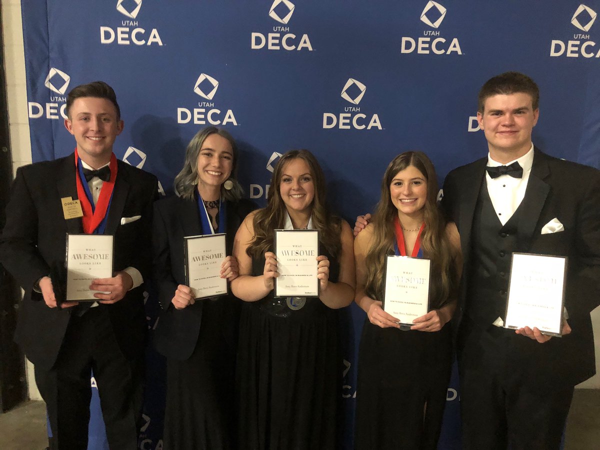 Amy Rees Anderson kicked off the most successful year in Utah DECA history with her inspiring keynote address. We thought the best way to end the year was to give her new book -What Awesome Looks Like- to the outgoing State Officers. Thank you Amy