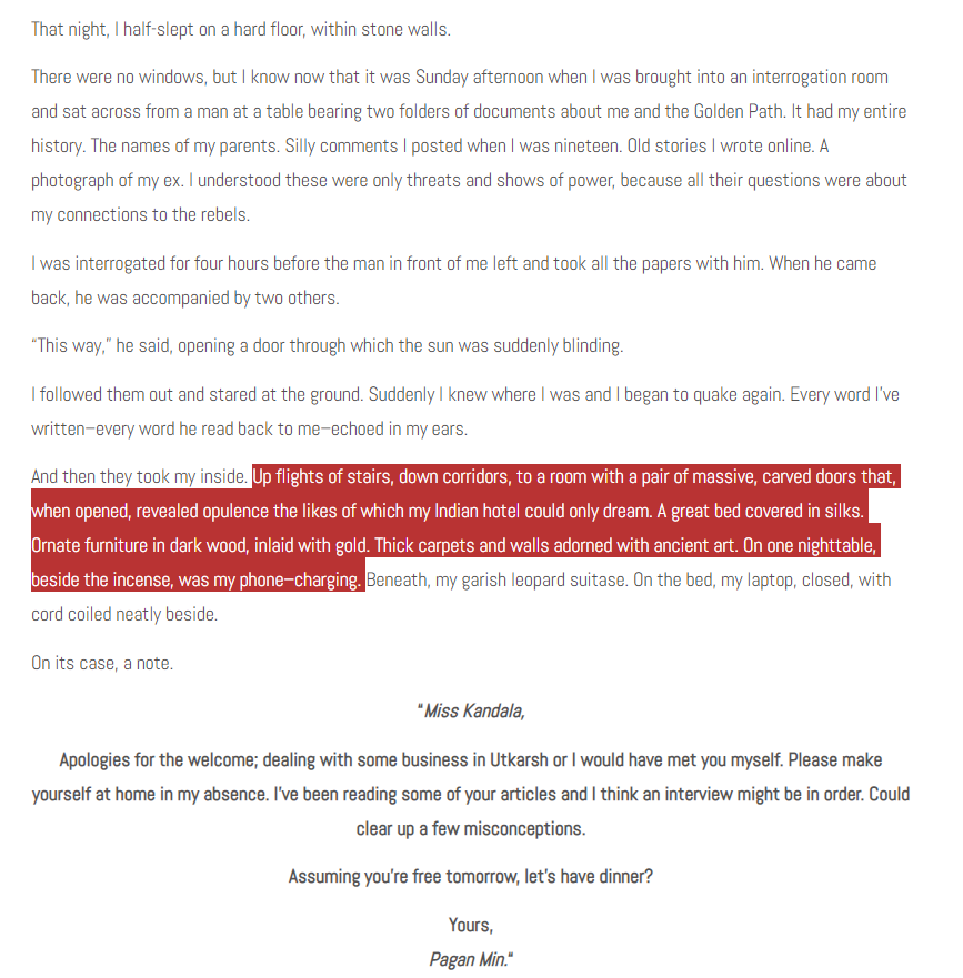 横 キラットを取材に来たジャーナリストがパガンミンとディナーしながら尋問されるという体のブログ ファンフィクかと思ってたらガチガチの公式だったの 元のurlが死んでるので魚拓だけどこれすごい 本当にすごい 最高 神に感謝 ありがとうhttps