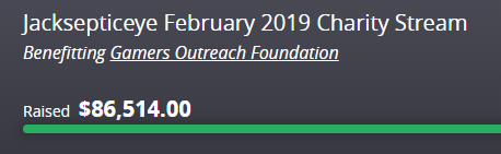 Jacksepticeye's tweet photo. Another VERY successful charity stream this month! We raised over $86,000 for the Gamers Outreach Foundation. Thank you all for hanging out and being part of it, I had a blast :D See y'all next month! https://t.co/jdMAfObkPK