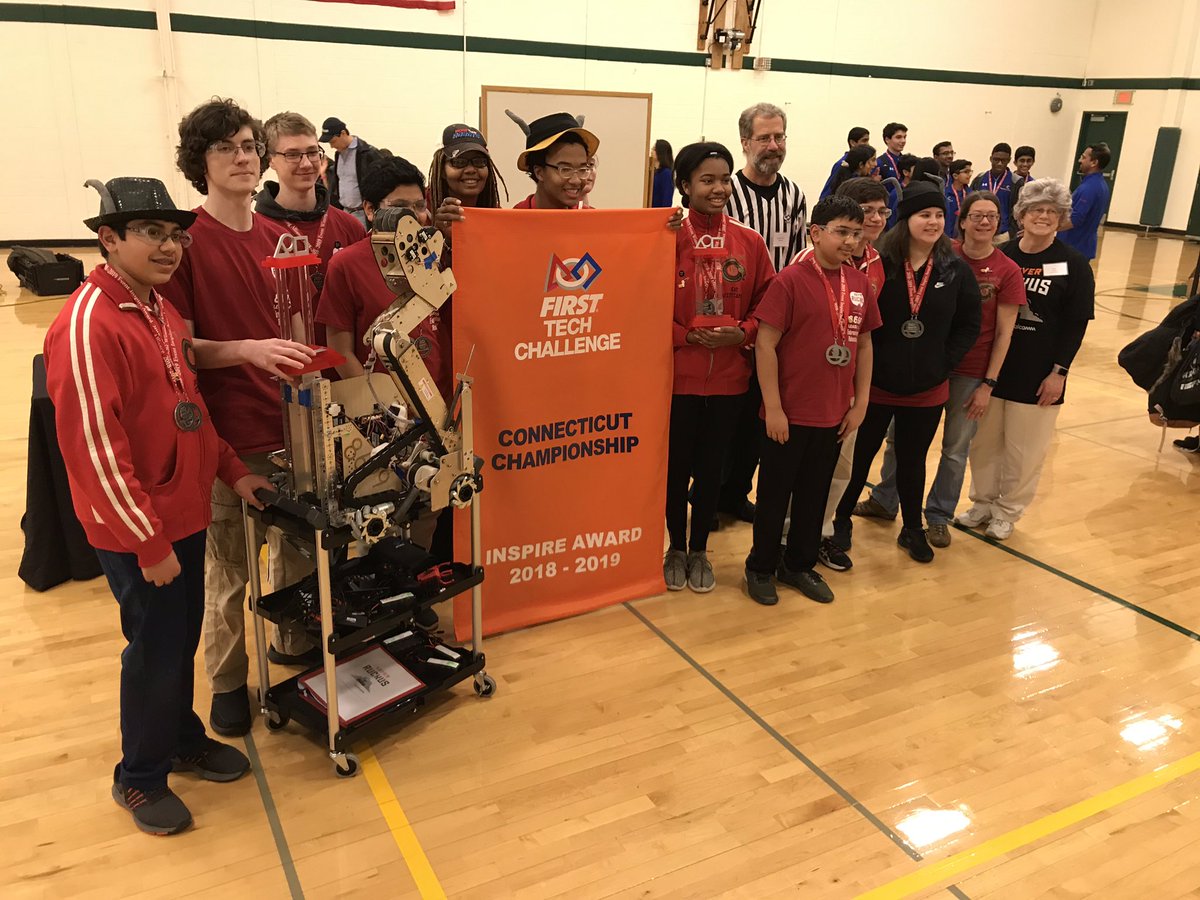 ler8699's tweet photo. We were extremely excited and humbled to win the Inspire Award and be Captain of the Winning Alliance with a Ct State Record high score of 414 points! #OMGrobots #RoverRuckus #nefirst #FIRSTRELICRECOVERY #FIRSTChamp https://t.co/bZgw44WLAR