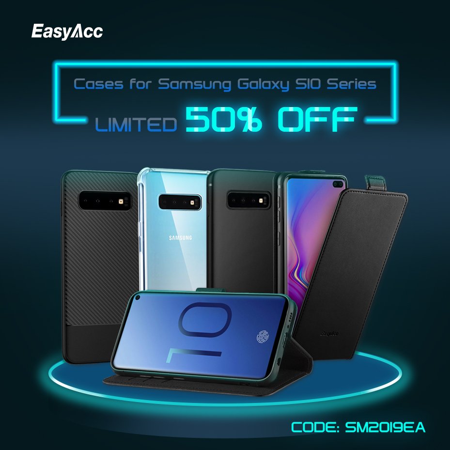 EasyAccOfficial's tweet photo. LIMITED 50% OFF ALL CASES FOR SAMSUNG GALAXY S10 &amp; S10 PLUS &amp; S10E
Code: SM2019EA
For all the countries listed on pages.
Shop Now: https://t.co/pUMZcIQllT https://t.co/QujARF0J8J