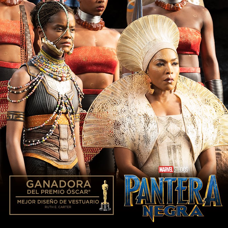 MarvelLATAM's tweet photo. Felicidades a #PanteraNegra ganadora del Premio Óscar por Mejor Vestuario. #Oscars https://t.co/3vyMkkMebb