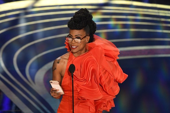 CBSNews's tweet photo. Hannah Beachler is the first African American person to be nominated — and to win — the Oscar for production design. She won the award for her work on ”Black Panther.” #0scars https://t.co/MBT72SGqOb https://t.co/KCrJEuizrQ