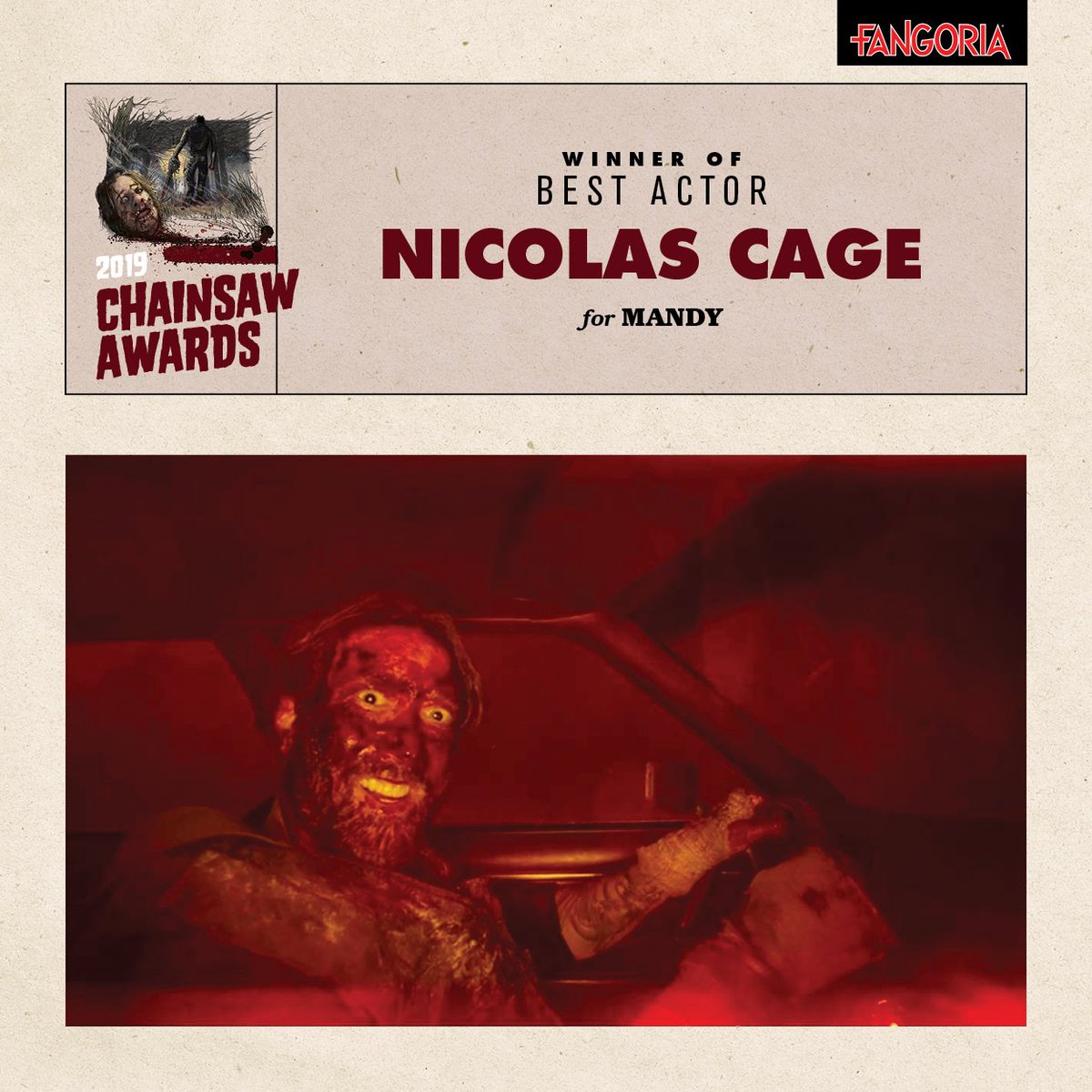 BEST ACTOR - Nicolas Cage, <a href="/MandyTheFilm/">Mandy</a>