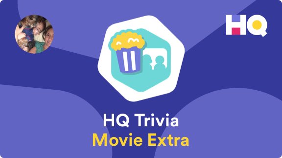 BedinJessika's tweet photo. I just unlocked the Movie Extra Badge on @hqtrivia! Use code "j7777" to sign up https://t.co/TnOvnTDse9 https://t.co/AIeOs02VD8