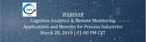 PPTCORPORATION's tweet photo. Process Industries are complex and dynamic with respect to operations. In this webinar, we are going to demonstrate how Cognitive Analytics and Remote Monitoring can help companies to transform their complex data in to actionable insights. Register Here: https://t.co/0JLi0zw8Wb https://t.co/8q4jgKJj73