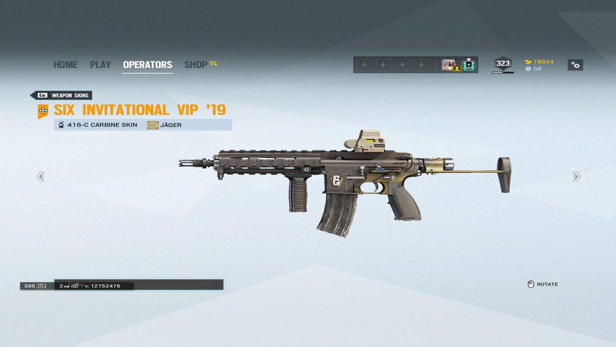 GotchaR6's tweet image. Giving away one VIP code for the Six Invitational Jager Weapon Skin and Attendee Charm! All you have to do is make sure you're following and retweet. Winner selected March 3rd (1 week from today) GL!