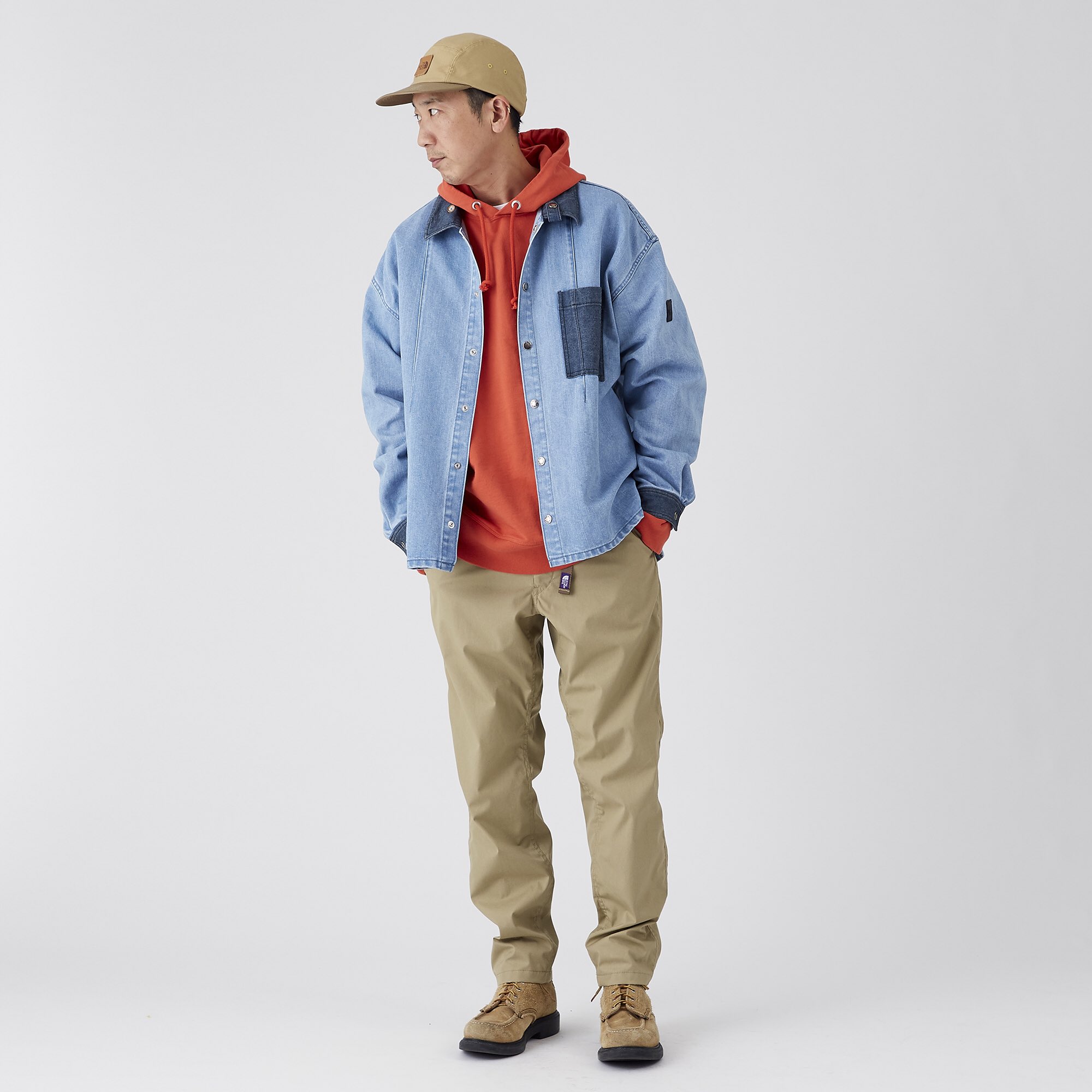 the north face purple label broken twill denim pants