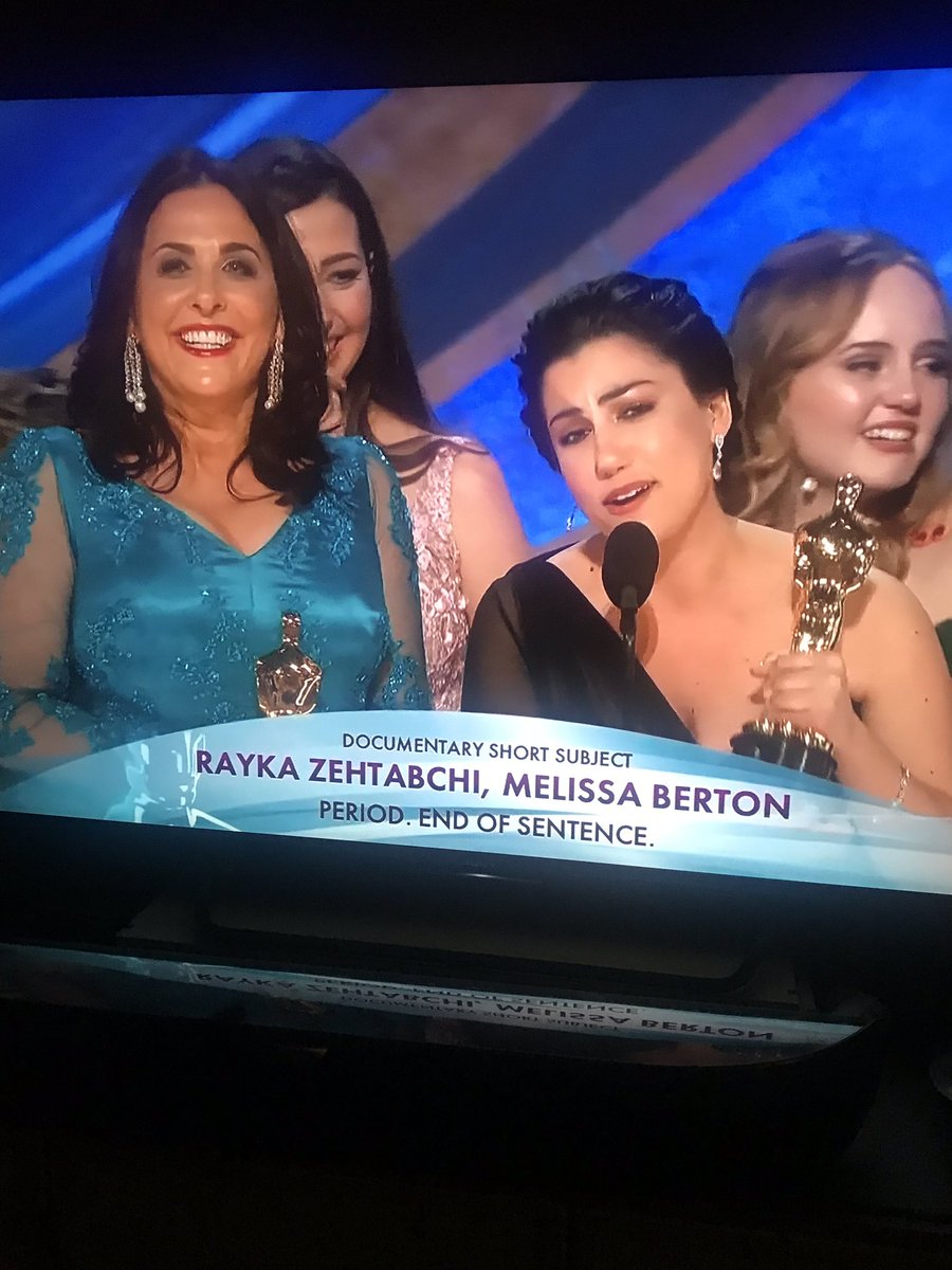 givehopehelp's tweet photo. A short film about menstruation just won an Oscar, PERIOD. END OF SENTENCE.
“A period should end a sentence, NOT a girl’s education!” I’m leaping inside! Yes! #PeriodEquality #NoFemaleWithout period products must become a reality PERIOD! @PeriodPartner @periodbox https://t.co/HDiJXuvFGt